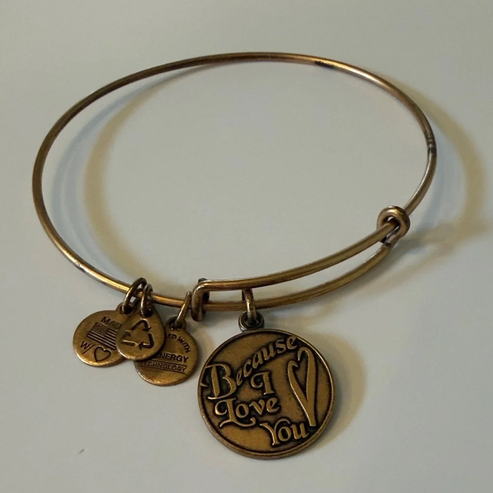 Alex and Ani Gold-Tone Love Charm Bracelet
